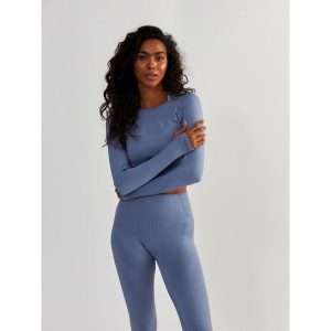 Longsleeve fitness damski Beshaped Femme Force bezszwowy. Niebieskie biustonosze BESHAPED, bez wzorów, z nylonu. W wyprzedaży za 160,65 zł.