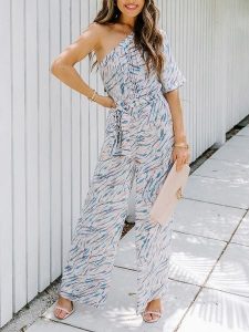 Milan Kiss Kombinezon w kolorze białym ze wzorem rozmiar: XL. Niebieskie kombinezony Milan Kiss, xl, bez wzorów, z tkaniny, bez kołnierzyka, bez ramiączek. Za 198,56 zł.
