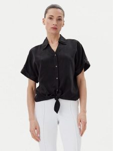 Vero Moda Koszula Fleur 10326059 Czarny Regular Fit. Czarne koszule Vero Moda, s, bez wzorów, z lyocellu, bez kołnierzyka, bez ramiączek. Za 99,99 zł.