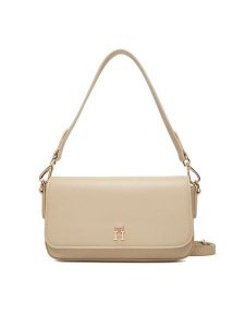 Tommy Hilfiger Torebka Th Icon Conv AW0AW17677 Beżowy. Brązowe torebki klasyczne TOMMY HILFIGER, bez wzorów, ze skóry, bez dodatków. Za 509,99 zł.