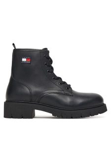 Tommy Jeans Trapery Tjw Lace Up Leather Boot EN0EN02824 Czarny. Czarne buty zimowe Tommy Jeans, z jeansu, bez obcasa, bez zapięcia. Za 489,99 zł.
