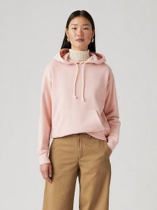 Levi´s Bluza w kolorze jasnoróżowym rozmiar: S. Różowe bluzy s, bez wzorów, z bawełny, z kapturem. Za 140,95 zł.
