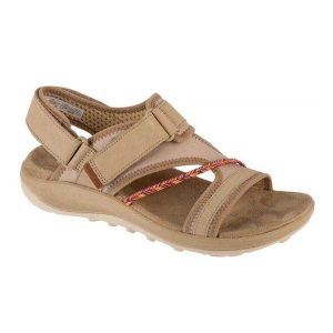 Sandały Damskie Terran 4 Ze Skórzanym Paskiem Na Plecach. Brązowe buty trekkingowe Merrell, bez zapięcia. Za 488,99 zł.