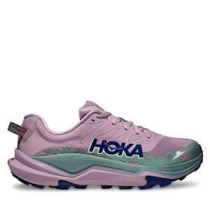 Buty do biegania Hoka. Czerwone buty sportowe Hoka, bez wzorów, bez zapięcia, do biegania. Za 420,99 zł.