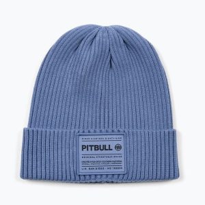 Czapka zimowa Pitbull Beanie Dock. Niebieskie czapki PITBULL, bez wzorów, z materiału, sportowe. Za 62,99 zł.