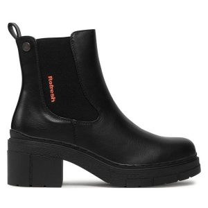 Botki Refresh. Czarne botki Refresh, bez wzorów, bez obcasa, na słupku, bez zapięcia. Za 249,99 zł.