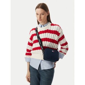 Torebka Tommy Jeans. Niebieskie listonoszki Tommy Jeans, bez wzorów, z jeansu, bez dodatków. Za 289,99 zł.