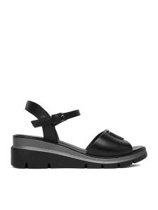 Lasocki Sandały CEO-EST-ETNA-06 Czarny. Czarne sandały Lasocki, bez wzorów, ze skóry, bez obcasa, na koturnie, bez zapięcia. Za 179,99 zł.