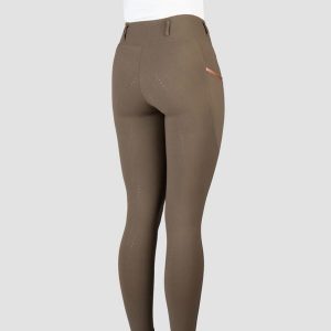 Damskie legginsy jeździeckie EQPRO Mindy. Brązowe legginsy HORKA, bez wzorów, z dzianiny, z podwyższonym stanem, długie. Za 329,00 zł.