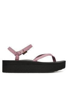 Teva Sandały Flatform Slim 1164630 Różowy. Czerwone sandały Teva, bez wzorów, z materiału, bez obcasa, na koturnie, bez zapięcia. Za 349,99 zł.