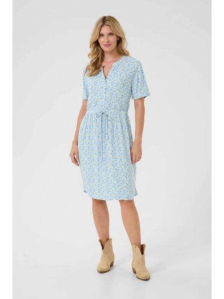 Kaffe Sukienka w kolorze błękitnym rozmiar: 38. Niebieskie sukienki Kaffe, na imprezę, s, bez wzorów, z wiskozy, klasyczne, bez kołnierzyka, bez ramiączek, midi. Za 118,28 zł.