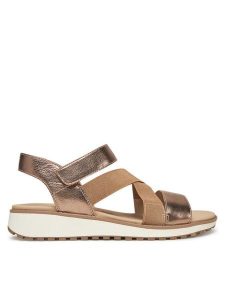 Caprice Sandały 9-28704-44 Brązowy. Brązowe sandały Caprice, bez wzorów, ze skóry, bez obcasa, na koturnie, bez zapięcia. Za 244,99 zł.