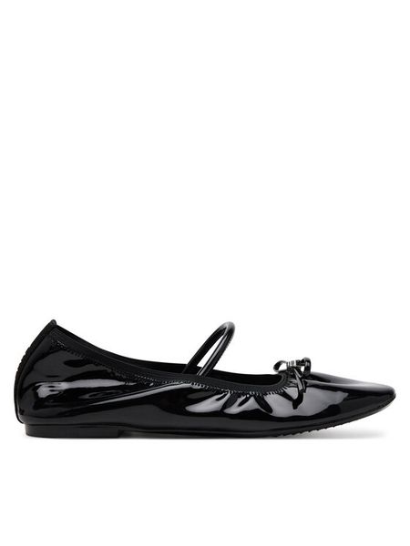 DKNY Baleriny K1525268 Czarny. Czarne balerinki DKNY, bez wzorów, ze skóry, bez obcasa, bez zapięcia. Za 299,99 zł.