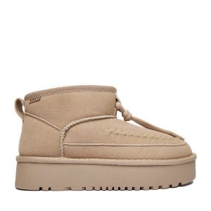 Śniegowce Roxy. Brązowe buty zimowe Roxy, bez obcasa, bez zapięcia. Za 249,99 zł.