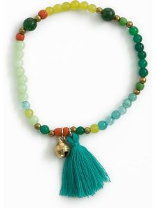 Overbeck and Friends Bransoletka "Bali" w kolorze zielono-morskim - Ø 6 cm rozmiar: onesize. Zielone bransoletki Overbeck and Friends, metalowe. Za 35,45 zł.