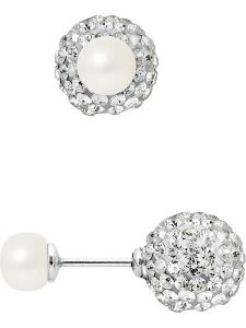 Mitzuko Srebrne kolczyki-wkrętki z perłami rozmiar: onesize. Białe kolczyki Mitzuko, z kryształem, srebrne. Za 260,99 zł.