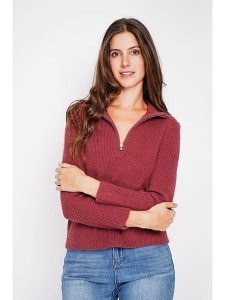 William de Faye Sweter w kolorze bordowym rozmiar: 38. Czerwone swetry oversize William de Faye, bez wzorów, ze splotem, bez ramiączek. Za 104,39 zł.