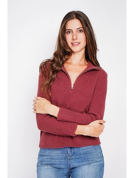 William de Faye Sweter w kolorze bordowym rozmiar: 38. Czerwone swetry oversize William de Faye, bez wzorów, ze splotem, bez ramiączek. Za 139,54 zł.