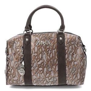 Brązowy Kuferek Anekke Elegancka Torebka Damska. Brązowe kuferki Anekke, bez wzorów, z materiału, na ramię, bez dodatków. Za 429,00 zł.