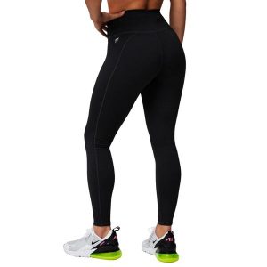 Damskie legginsy z wysokim stanem Fabletics Define. Czarne legginsy FABLETICS, bez wzorów, z podwyższonym stanem. Za 305,70 zł.
