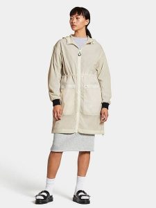 Didriksons Parka "Athena" w kolorze kremowym rozmiar: 32/34. Brązowe płaszcze Didriksons, bez wzorów, bez kaptura. Za 122,96 zł.