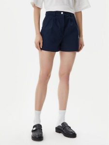 Tommy Jeans Szorty materiałowe Claire DW0DW21643 Granatowy Regular Fit. Niebieskie szorty Tommy Jeans, bez wzorów, z bawełny. Za 219,99 zł.