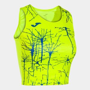 Tank top do biegania damski Joma Elite IX Crop top. Żółte topy JOMA, xl, bez wzorów, sportowe, bez kołnierzyka, bez ramiączek. W wyprzedaży za 76,40 zł.