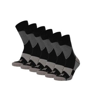 Skarpety kompresyjne do biegania ćwierć 6 szt., czarne, wielokolorowe. Czarne skarpetki XTREME, bez wzorów, z elastanu. W wyprzedaży za 186,40 zł.