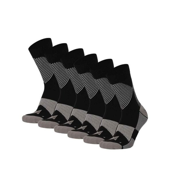 Skarpety kompresyjne do biegania ćwierć 6 szt., czarne, wielokolorowe. Czarne skarpetki XTREME, bez wzorów, z elastanu. W wyprzedaży za 186,40 zł.