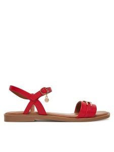 MEXX Sandały MX/026C-EST Czerwony. Czerwone sandały Mexx, bez wzorów, ze skóry, bez obcasa, na płaskiej podeszwie, bez zapięcia. Za 229,99 zł.