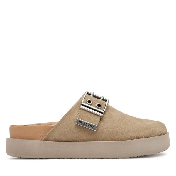 Klapki G-Star Raw. Brązowe klapki G-Star Raw, bez wzorów, bez obcasa. Za 303,99 zł.