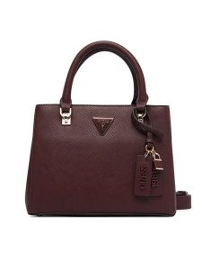 Guess Torebka Noelle II HWZG96 72050 Bordowy. Czerwone kuferki Guess, z aplikacjami, ze skóry, bez dodatków. Za 634,99 zł.