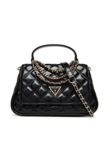 Guess Torebka Giully II HWTG96 73190 Czarny. Czarne torebki klasyczne Guess, z aplikacjami, ze skóry, bez dodatków. Za 459,99 zł.