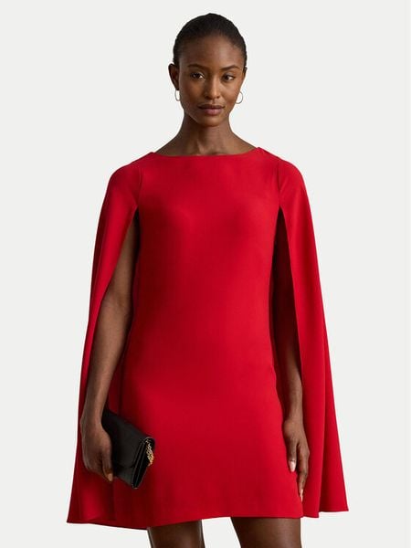 LAUREN RALPH LAUREN Sukienka koktajlowa 253980921004 Czerwony Slim Fit. Czerwone sukienki Lauren Ralph Lauren, bez wzorów, z syntetyku, wizytowe, bez kołnierzyka, bez ramiączek. Za 691,99 zł.