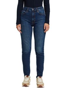 ESPRIT Dżinsy - Slim fit - w kolorze granatowym rozmiar: W30/L30. Niebieskie jeansy ESPRIT, z aplikacjami, ze skóry, z podwyższonym stanem. Za 153,71 zł.