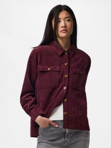 Pieces Koszula w kolorze bordowym rozmiar: XS. Czerwone koszule Pieces, xs, bez wzorów, bez kołnierzyka, bez ramiączek. Za 109,95 zł.
