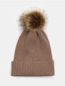 Prążkowana czapka beanie - beżowy. Brązowe czapki Sinsay, bez wzorów, prążkowane. Za 19,99 zł.