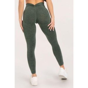 Legginsy fitness damskie Gym Glamour seamless deep push up. Zielone legginsy GYM GLAMOUR, bez wzorów. Za 169,99 zł.