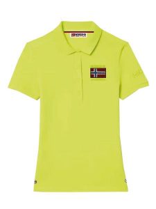Geographical Norway Koszulka polo w kolorze żółtym rozmiar: L. Żółte bluzki Geographical Norway, l, bez wzorów, z bawełny, bez kołnierzyka, bez ramiączek. Za 96,60 zł.