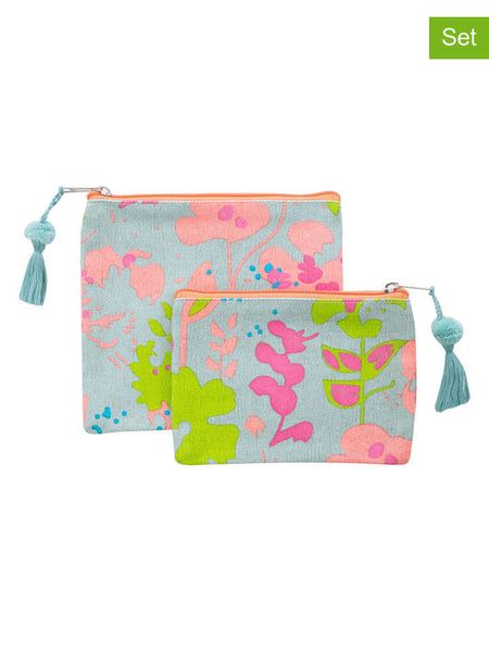 Overbeck and Friends Kosmetyczki (2 szt.) "Viola" w kolorze turkusowo-zielonym rozmiar: onesize. Zielone kosmetyczki Overbeck and Friends, bez wzorów, z materiału. Za 61,02 zł.