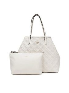 Guess Torebka Adelasia HWQL96 58240 Écru. Shopper bag Guess, z aplikacjami, ze skóry, bez dodatków. Za 549,99 zł.