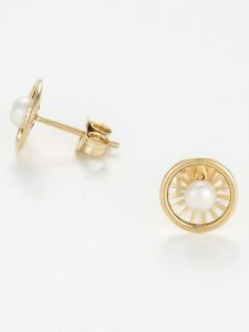 OR ÉCLAT Złote kolczyki-wkrętki "Avaro" z perłami rozmiar: onesize. Żółte kolczyki OR ÉCLAT, z perłą, złote. Za 396,88 zł.
