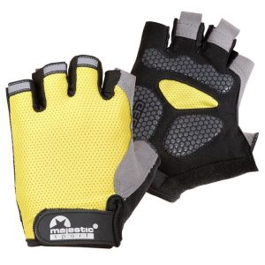Rękawiczki rowerowe dla dorosłych Majestic Sport. Czarne rękawiczki MAJESTIC SPORT, bez wzorów. Za 44,99 zł.