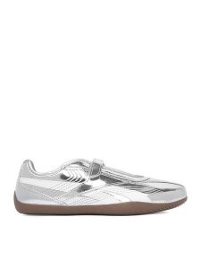 Reebok Baleriny EOSS-ULTRA LO MARY JANE 100271362 Srebrny. Szare balerinki Reebok, bez wzorów, ze skóry, bez obcasa, bez zapięcia. Za 349,99 zł.