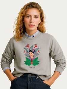 WOOOP Bluza "Frida Kahlo Jungle" w kolorze szarym rozmiar: XL. Szare bluzy Wooop, xl, bez wzorów, bez kaptura. Za 108,99 zł.