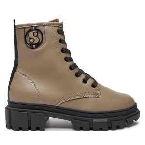 Trapery s.Oliver. Brązowe buty zimowe s.Oliver, bez obcasa, bez zapięcia. Za 309,99 zł.