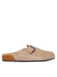 Pepe Jeans Klapki Corby Clog W PLS900001 Beżowy. Brązowe klapki Pepe Jeans, bez wzorów, z jeansu, bez obcasa. Za 259,99 zł.