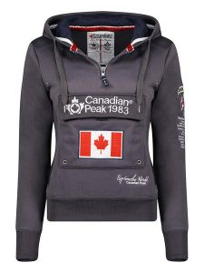 Canadian Peak Bluza "Gyrelle" w kolorze antracytowym rozmiar: S. Czarne bluzy Canadian Peak, s, z aplikacjami, z bawełny, z kapturem. Za 113,99 zł.