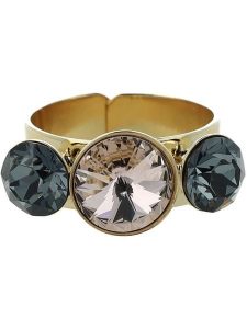 Otazu Pozłacany pierścionek z kryształami Swarovski rozmiar: onesize. Niebieskie pierścionki Otazu, z kryształem, pozłacane. Za 113,99 zł.