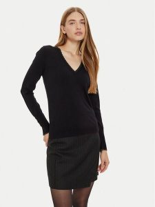 Liu Jo Sweter WF4007 MS49I Czarny Regular Fit. Czarne swetry klasyczne Liu Jo, s, z wiskozy, bez kołnierzyka. Za 259,99 zł.
